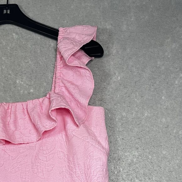 Lilly Pulitzer Zoya Ruffled Romper Womens Size 4 Pink Ruffle Sleeveless - Picture 3 of 15